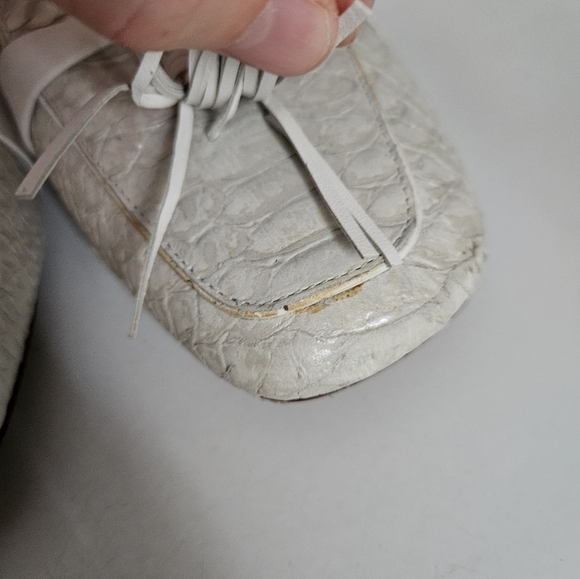 Bernardo white tassel Embossed leather loafers slides flats crocodile reptile - Picture 4 of 7